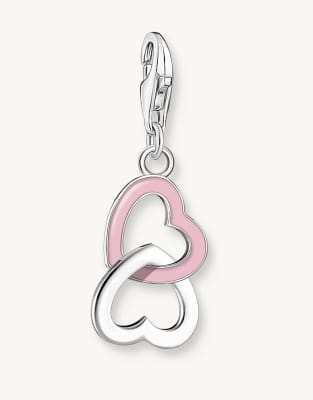 Thomas Sabo - Silberfarbener Charm-Anhänger aus 925er Sterlingsilber mit rosafarbenem Herz