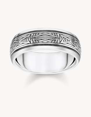 Thomas Sabo - Silberfarbener Ring mit eingravierten Ornamenten