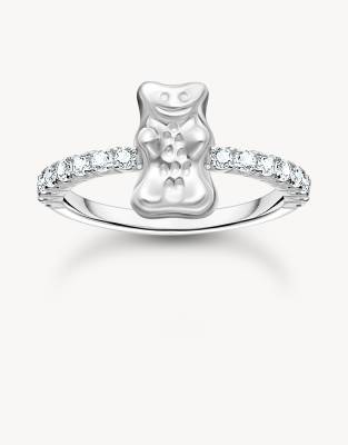 Thomas Sabo - Silberfarbener Ring mit weißen Schmucksteinen