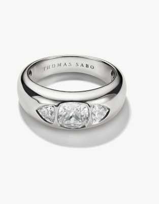 Thomas Sabo - Silberfarbener Ring mit weißen Schmucksteinen
