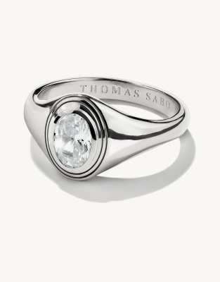 Thomas Sabo - Silberfarbener Ring mit weißen Schmucksteinen