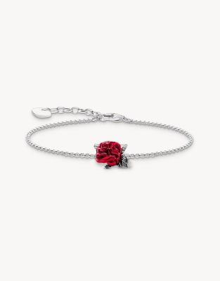 Thomas Sabo - Silberfarbenes Armband aus 925er Sterlingsilber mit romantischer Rosenverzierung