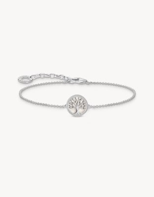 Thomas Sabo - Silberfarbenes Armband aus 925er Sterlingsilber mit Tree-of-Love-Anhänger mit Kalt-Emaille