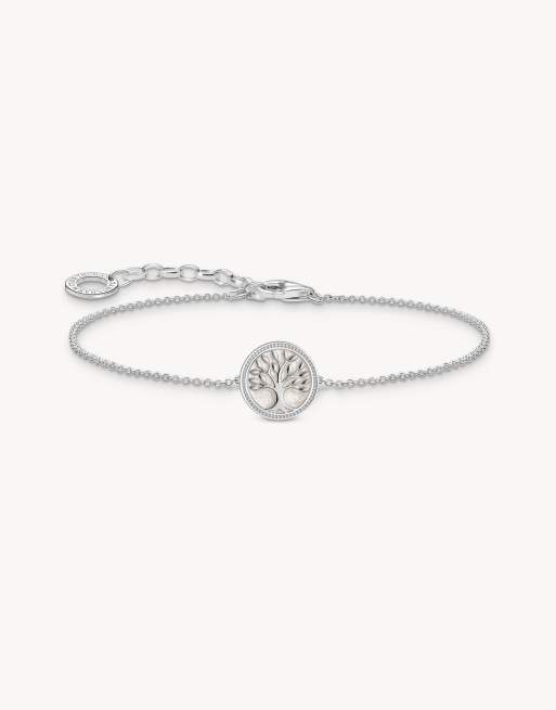 Thomas Sabo – Silberfarbenes Armband aus 925er Sterlingsilber mit Tree of Love-Anhänger mit Kalt-Emaillebeschichtung