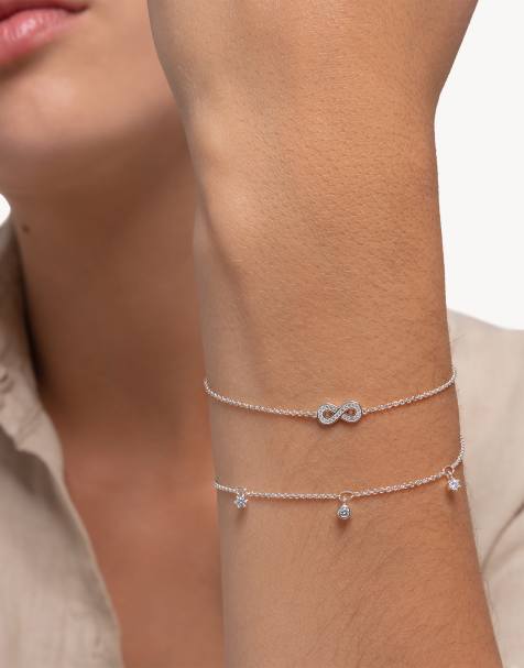 Thomas Sabo – Silberfarbenes Armband aus 925er Sterlingsilber mit Unendlichkeitssymbol - view 1