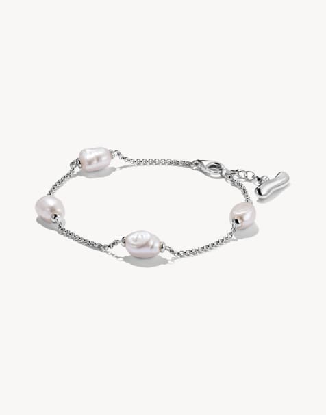 Thomas Sabo Silver bracelet with freshwater pearls natural beauty in silver, white - view 1