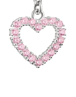 Thomas Sabo Silver charm pendant pink heart original in silver, pink