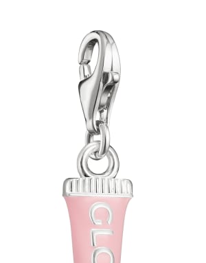Thomas Sabo Silver charm pendant pink lipgloss connect in silver, pink