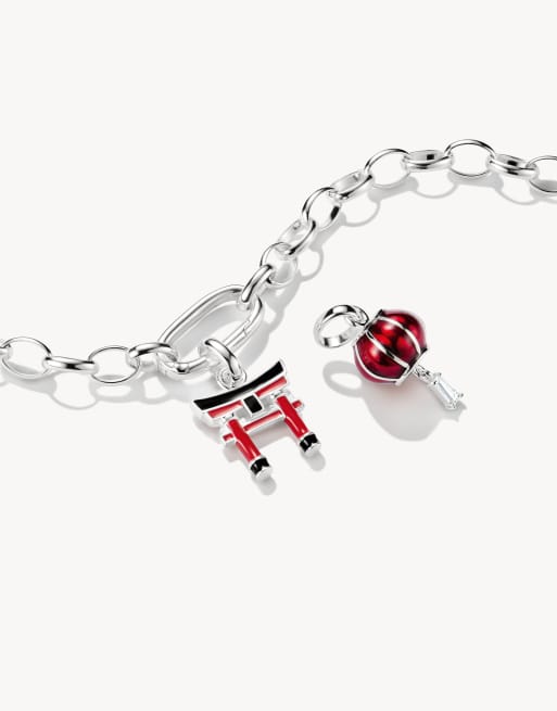 Thomas Sabo Silver charm pendant torii connect in silver, red, black, 2 of 4