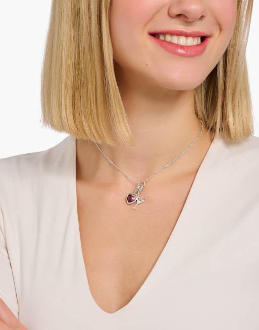 Thomas Sabo Silver charm pendant with red stone in heart-shape in 925 sterling silver - SILVER, 3 of 5