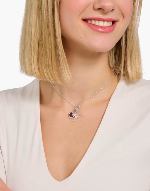 Thomas Sabo Silver charm pendant with red stone in heart-shape in 925 sterling silver - SILVER, 5 of 5