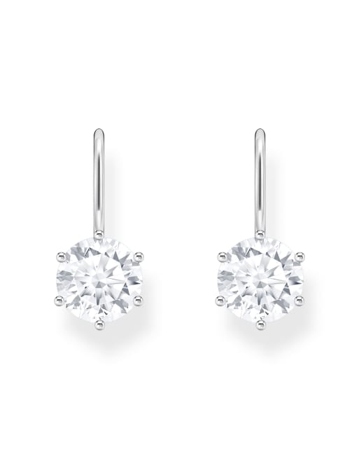 Thomas Sabo silver earrings with white stone in sterling silver - SILVER, 3 of 3