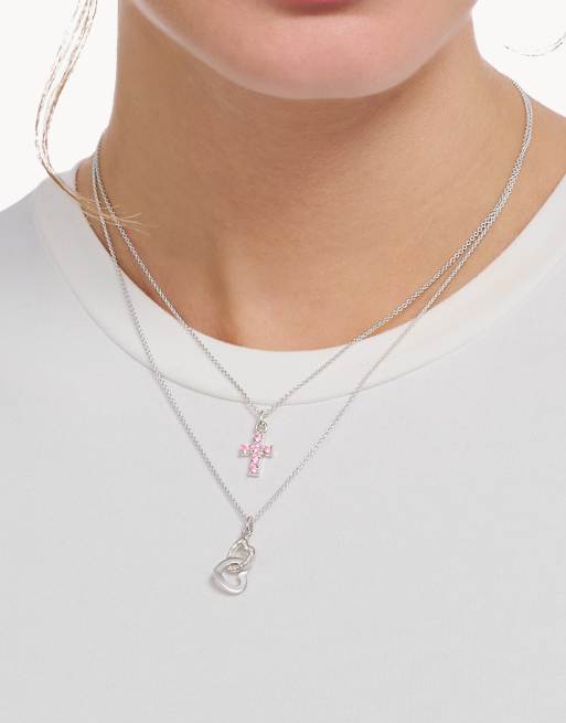Thomas Sabo Silver necklace with intertwined hearts pendant and zirconia in 925 sterling silver