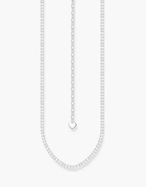 Thomas Sabo Silver necklace with white stones in silver, white