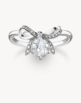 Thomas Sabo Thomas Sabo Silver ring with bow in white silver - SILVER
