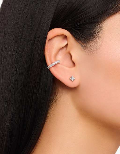 Thomas Sabo Silver small vintage studs with white stone in sterling silver - SILVER