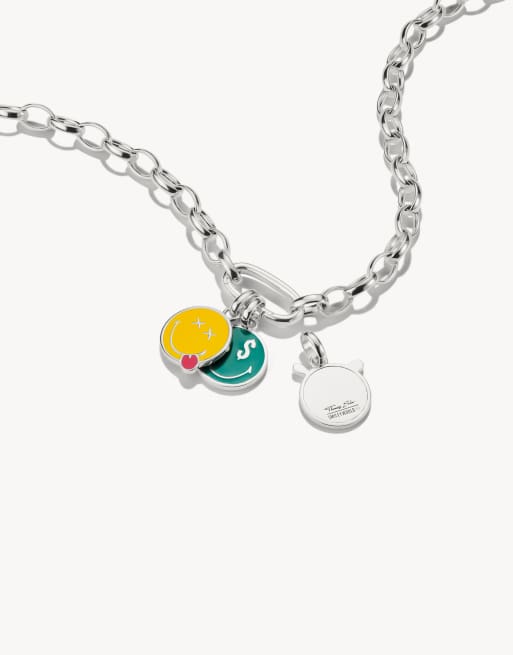 Thomas Sabo Silver smileyworld® cheeky charm pendant connect in silver, yellow, pink, 2 of 3