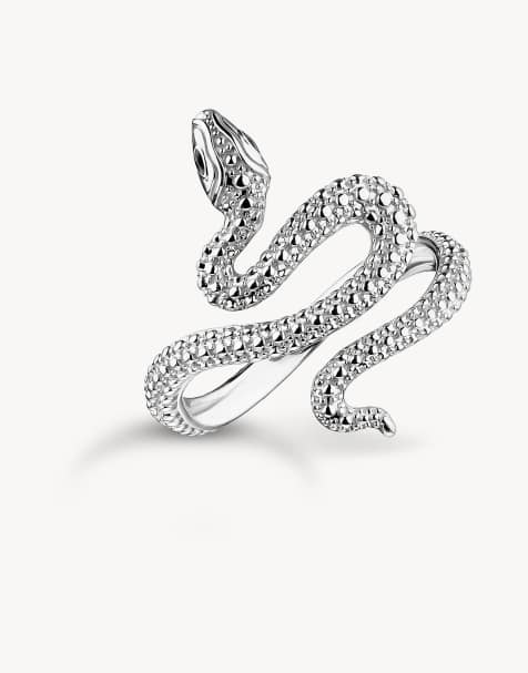Thomas Sabo Silver snake ring tempting romance in black, silver - view 1
