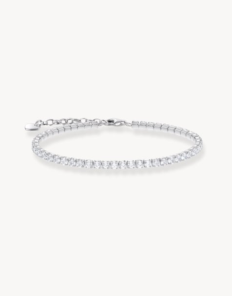 Thomas Sabo Silver tennis bracelet with white zirconia in silver, white - view 1