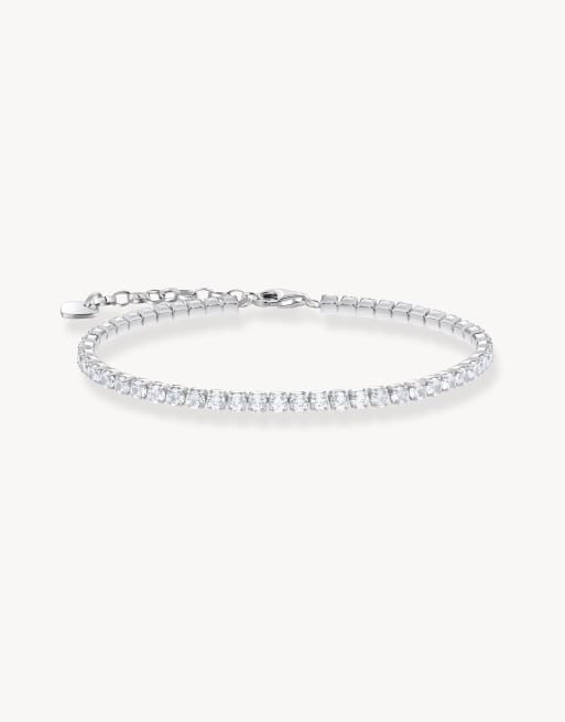 Thomas Sabo Silver tennis bracelet with white zirconia in silver, white