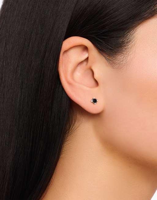 Thomas Sabo small vintage studs with black stone in sterling silver, 2 of 3