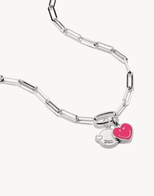 Thomas Sabo – Smileyworld® Connect – Charm-Anhänger aus Silber mit Kiss-Design in Gelb und Pink, 3 von 3