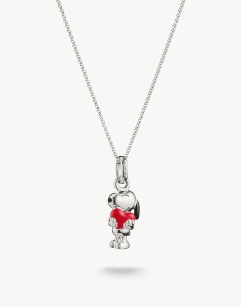 Thomas Sabo snoopy pendant chain with heart in silver, black and red - view 1