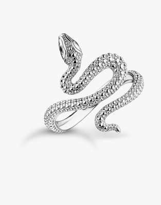 Tempting Romance - Bague serpent - Noir et argenté 50