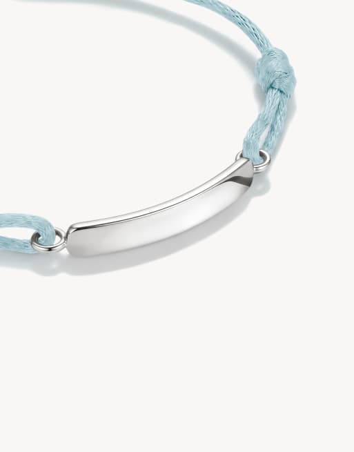 Thomas Sabo textilarmband gravierbar hellblau in Silber, Blau, 2 von 4