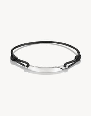 Thomas Sabo Textile bracelet engravable black in silver, black