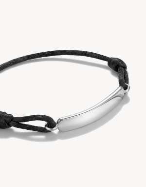 Thomas Sabo Textile bracelet engravable black in silver, black