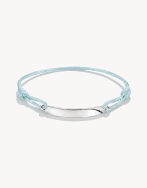 Thomas Sabo Textile bracelet engravable light blue in silver, blue