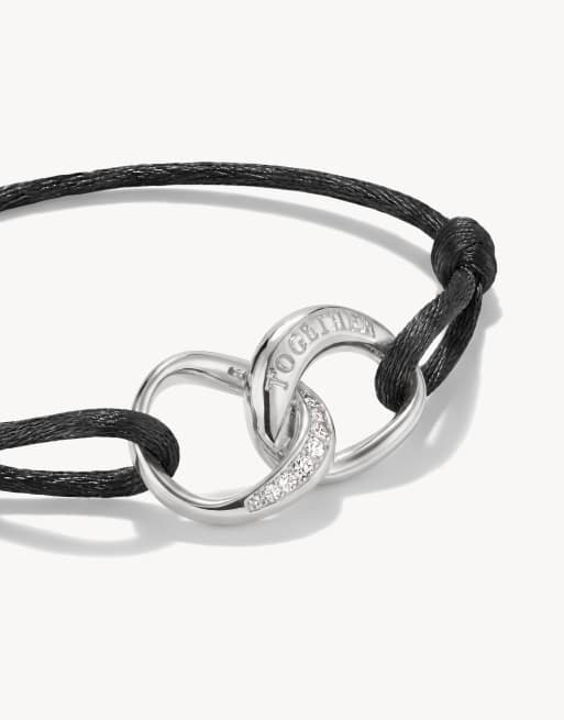 Thomas Sabo Textile bracelet together black with white zirconia in silver, white, black, 2 of 4