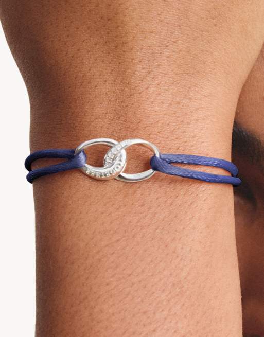 Thomas Sabo Textile bracelet together dark blue with white zirconia in silver, white, blue, 4 of 4