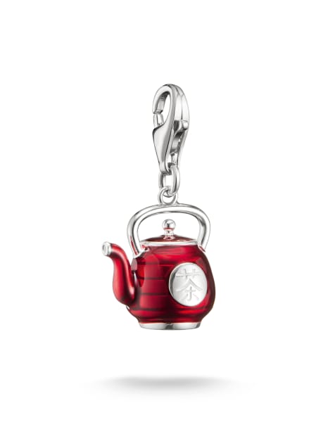 Thomas Sabo - Theepot hangertje in zilver en rood - view 1