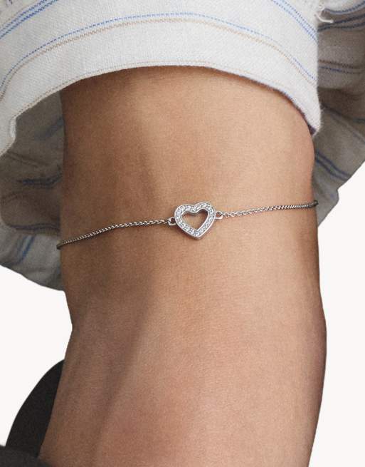 Thomas Sabo - Tobillera con corazón y circonita blanca en plata, blanca, 4 de 4