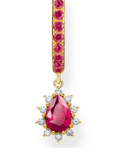Thomas Sabo - Vergulde oorringen met vintage romantiekhangertje in wit, rood en goud