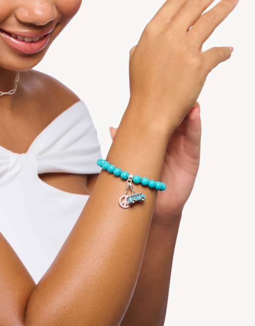 Thomas Sabo - Zilveren armband met imitatie turquoise kralen in zilver, 2 van 3