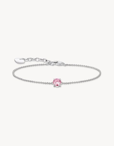 Thomas Sabo - Zilveren armband met roze zirkonia-hangertje in zilver - view 1