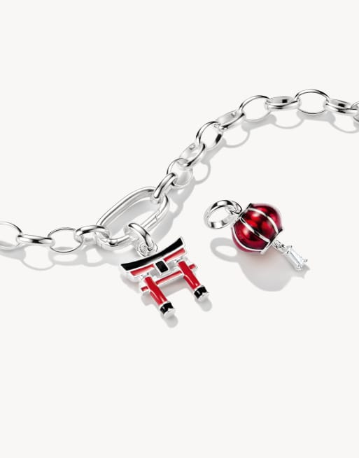 Thomas Sabo zilveren bedel hanger lantaarn connect in zilver, rood, zwart, 2 van 4