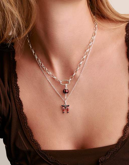 Thomas Sabo zilveren hangertje connect in zilver, rood, zwart, 4 van 4