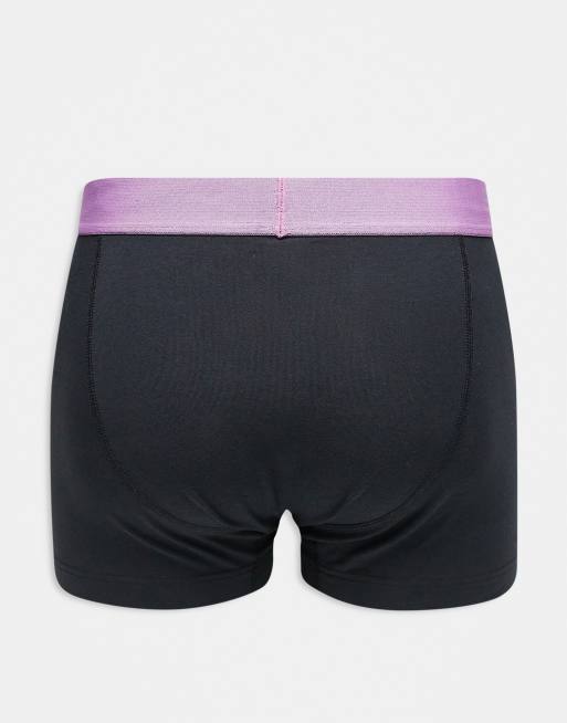Thradbare – Svarta hipsterkalsonger med kontrastfärgade midjeband med logga, 5-pack, 3 av 3