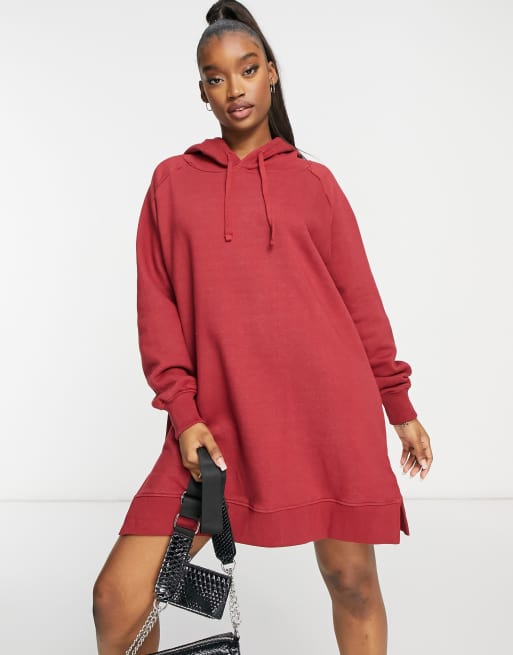 Oversized red sales hoodie dress