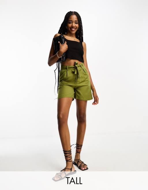 Khaki 2024 tie shorts