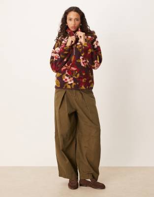 Threadbare 1/4 Zip Fleece In Multi