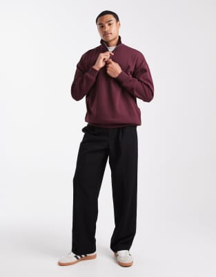Threadbare 1/4 Zip Fleece In Red