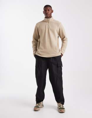 Threadbare 1/4 Zip Fleece In Neutral