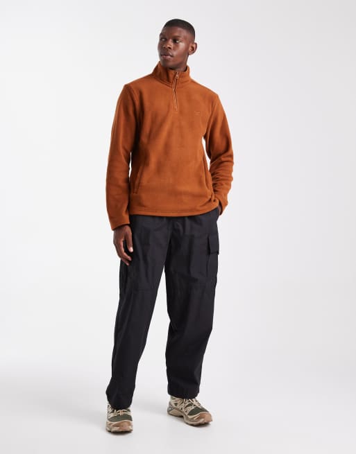 Threadbare 1/4 zip fleece jumper in burnt orange, 2 of 5