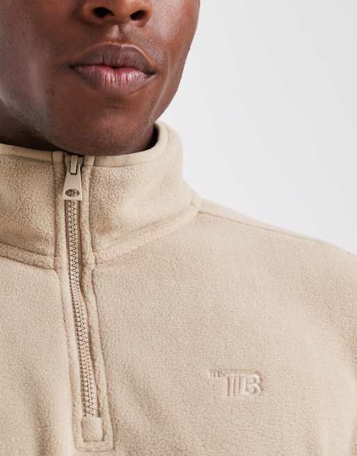 Threadbare 1/4 zip fleece stone, 5 of 5