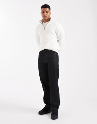 Threadbare 1/4 Zip Knit Sweater In Neutral